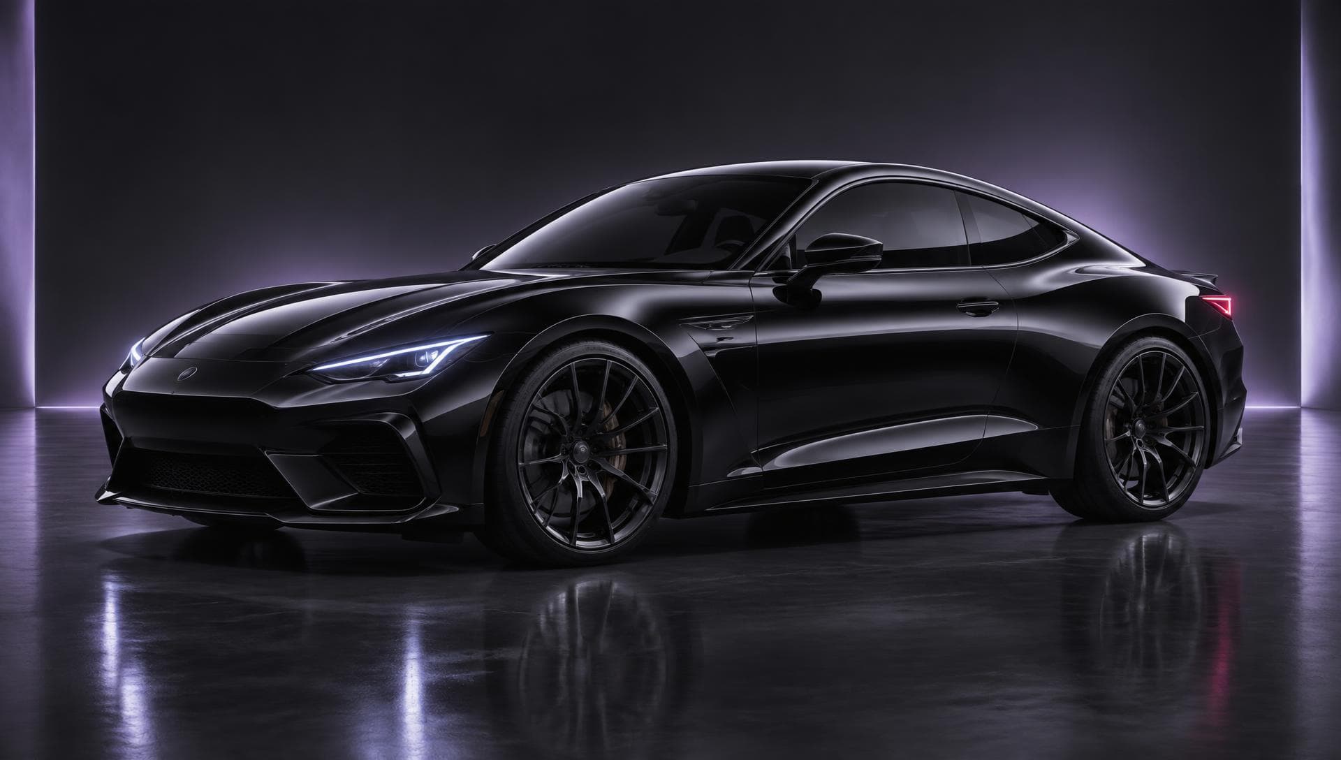 Extérieur d’une voiture noire brillante