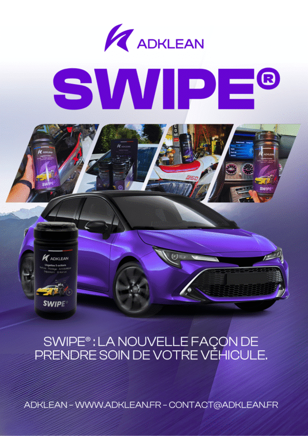 Comparatif avant/après nettoyage avec Swipe ADKLEAN – effet rénovant instantané sur surface encrassée